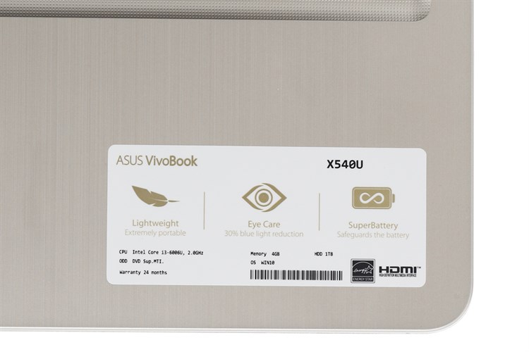 Laptop Asus VivoBook X540UB i3 6006U/4GB/1TB/MX110 2GB/Win10/(DM024T)