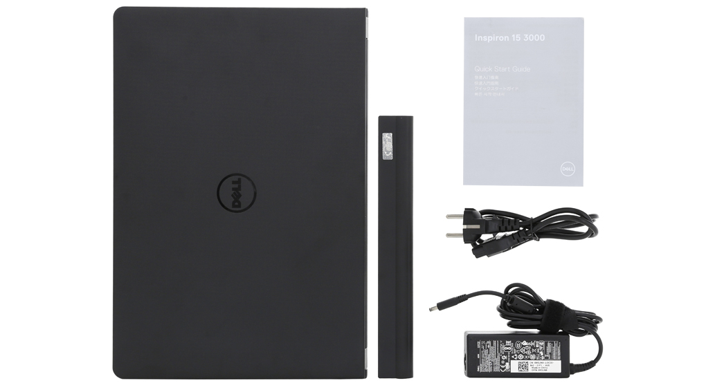 Bộ sản phẩm gồm: Pin, Dây nguồn, Sách hướng dẫn, Thùng máy, Sạc Laptop Dell