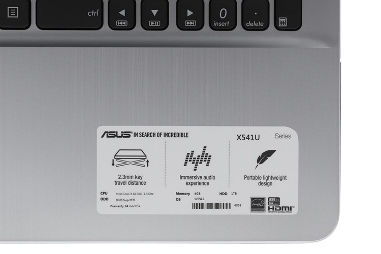 Laptop Asus VivoBook X541UA i3 6100U/4GB/1TB/Win10/(XO777T) Màu Xám