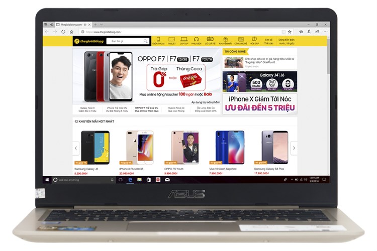 Laptop Asus A411UA i5 8250U/4GB/1TB/Win10/(EB678T) Màu Vàng đồng