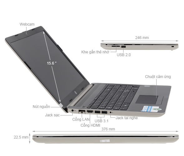 HP 15 da0048TU N5000/4GB/500GB/Win10 (4ME63PA)