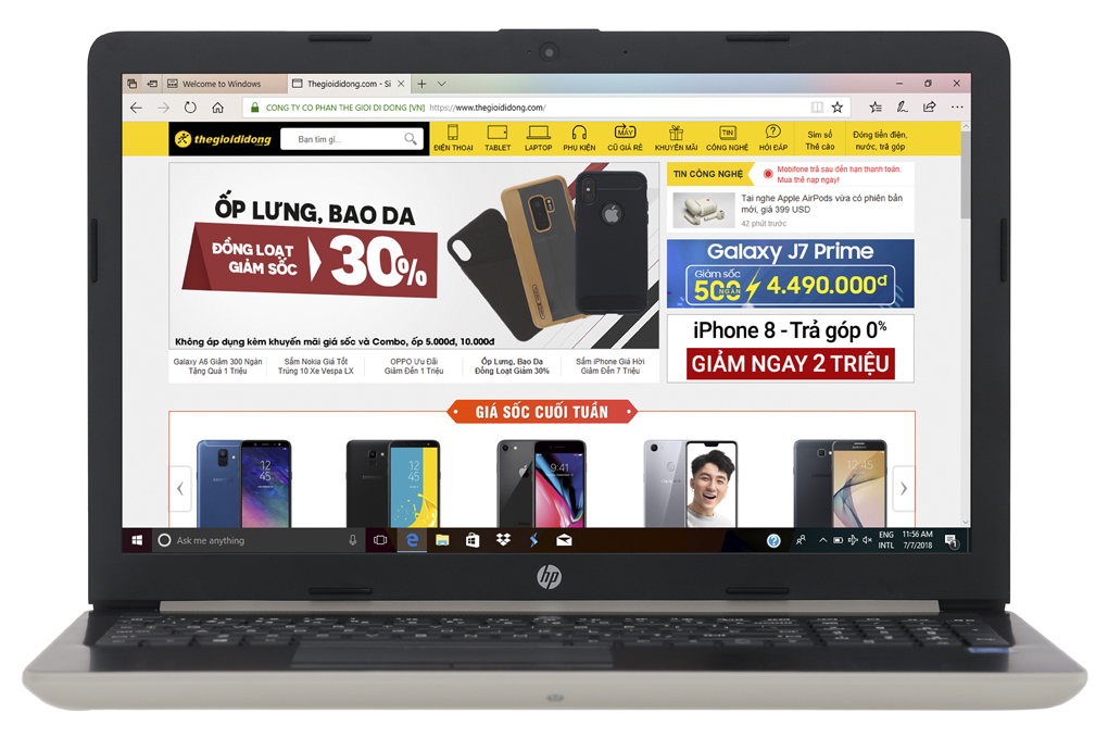 Laptop HP 15 da0048TU N5000/4GB/500GB/Win10 (4ME63PA) Màu Vàng đồng