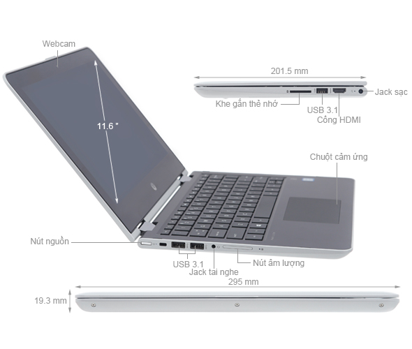 HP Pavilion X360 ad104TU i3 8130U/4GB/500GB/Win10 (4MF13PA)