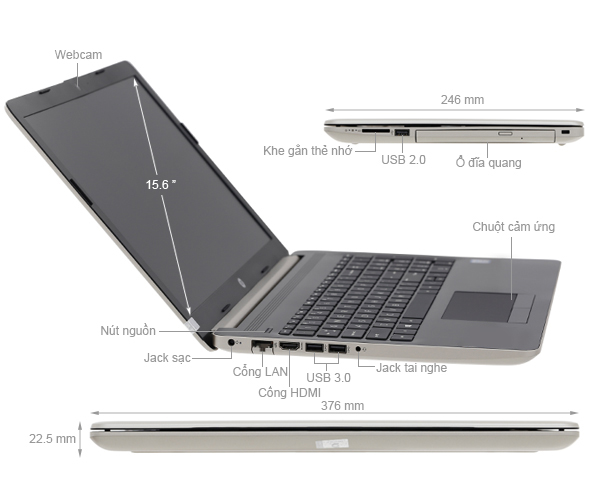 HP 15 da0054TU i3 7020U/4GB/500GB/Win10 (4ME68PA)