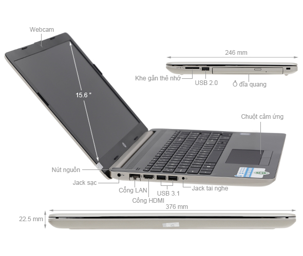Laptop HP 15 da0058TU i5 8250U (4NA92PA) chính hãng có Giá rẻ nhất
