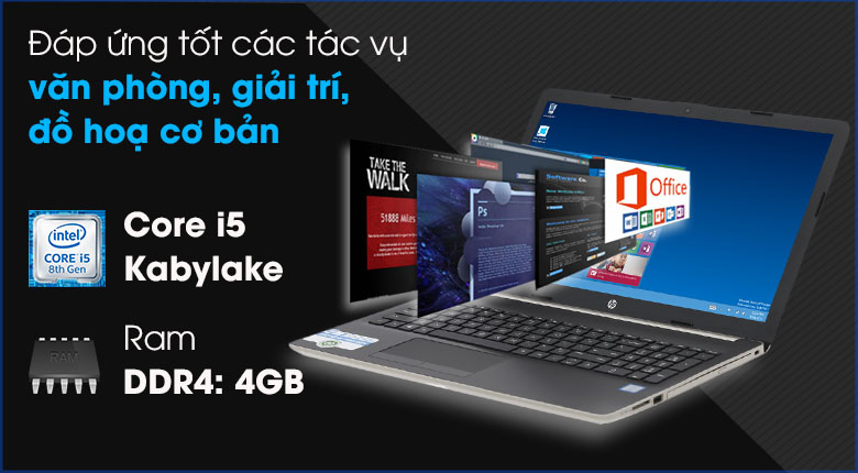 Laptop HP 15 da0058TU i5 8250U/4GB/1TB/Win10/(4NA92PA)