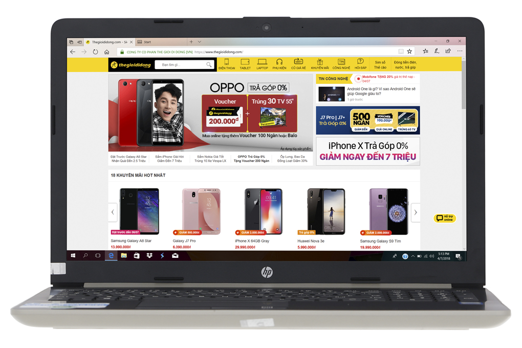 Laptop HP 15 da0058TU i5 8250U/4GB/1TB/Win10/(4NA92PA) Màu Vàng đồng