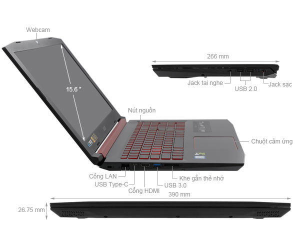 Acer Nitro 5 AN515 52 70AE i7 8750H/8GB/1TB/4GB GTX1050Ti/Win10/(Q3LSV.007)