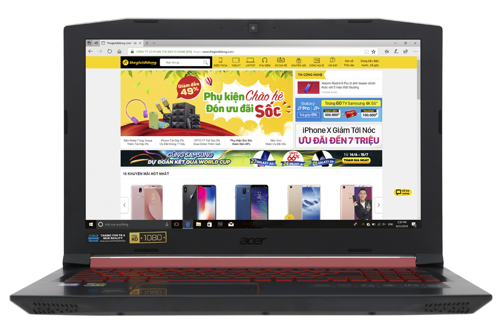 Laptop Acer Nitro 5 AN515 52 70AE i7 8750H/8GB/1TB/4GB GTX1050Ti/Win10/(Q3LSV.007) - 3