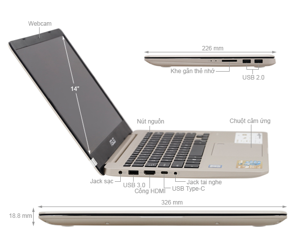 Asus VivoBook A411UA i3 8130U/4GB/1TB/Win10/(EB688T)