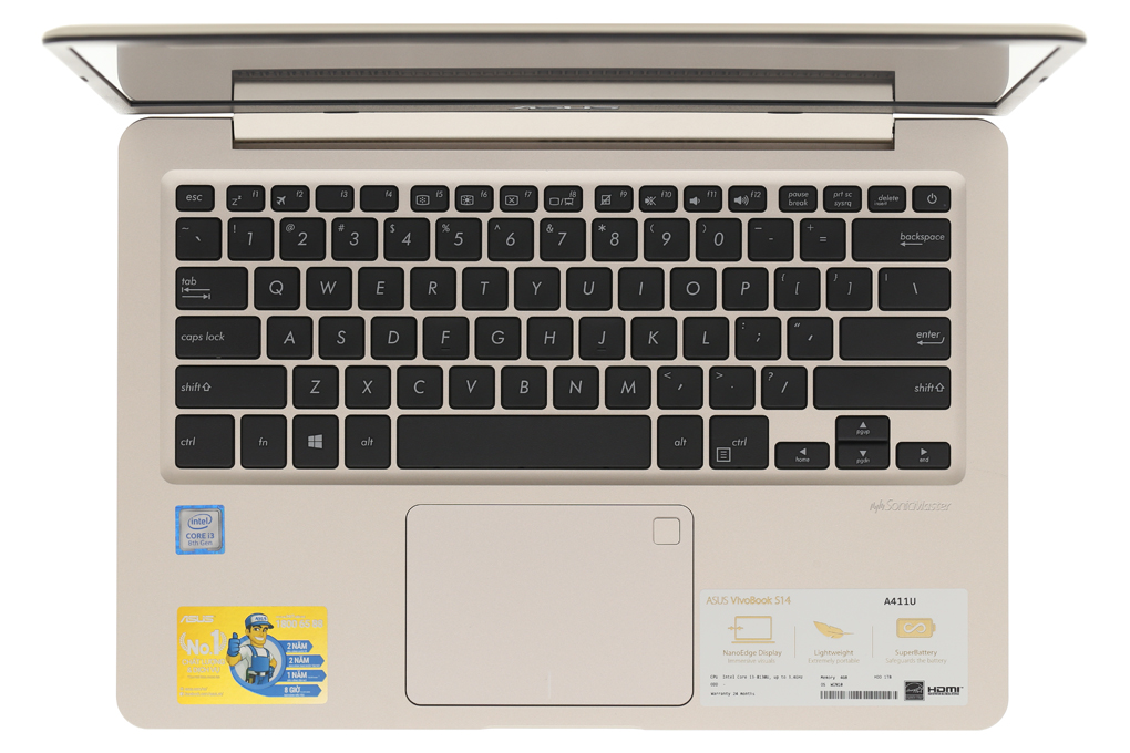 Laptop Asus VivoBook A411UA i3 8130U/4GB/1TB/Win10/(EB688T) Màu Vàng đồng