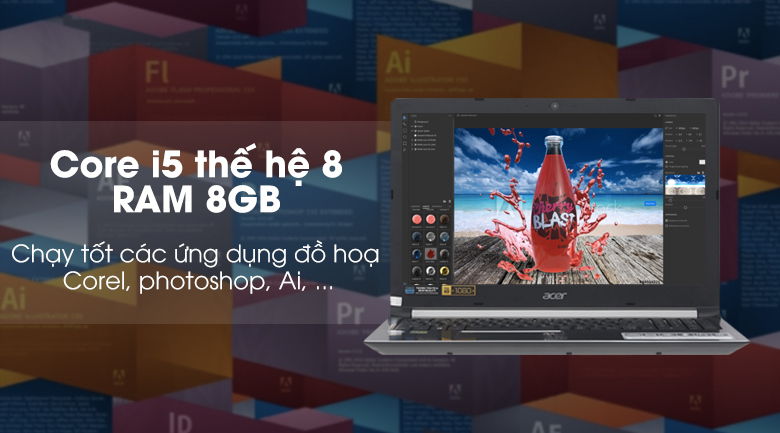 Laptop Acer Aspire A715 72G 54PC i5 8300H/8GB/1TB/4GB GTX1050/Win10 (GXBSV.003)