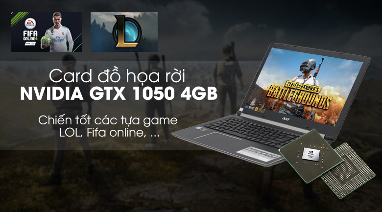 Laptop Acer Aspire A715 72G 54PC i5 8300H/8GB/1TB/4GB GTX1050/Win10 (GXBSV.003)