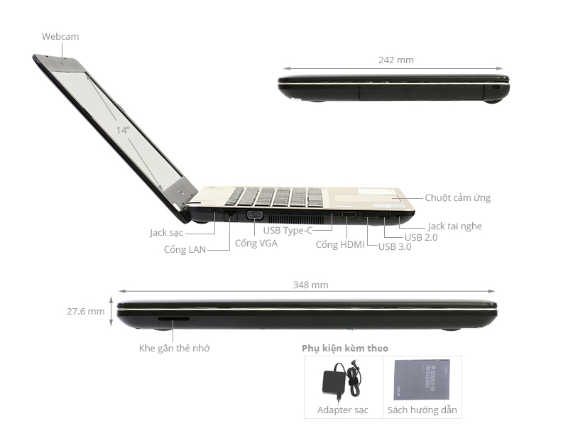 Asus VivoBook X441MA N5000/4GB/500GB/Win10/(GA004T)