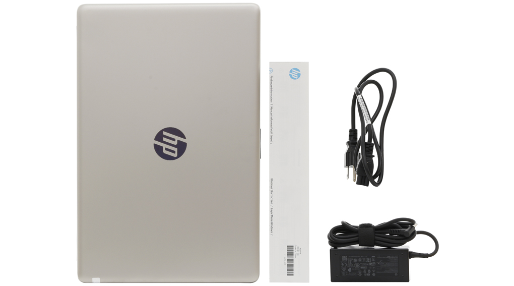 Bộ sản phẩm gồm: Dây nguồn, Sách hướng dẫn, Thùng máy, Sạc Laptop HP