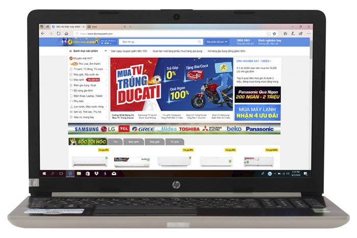 Laptop HP 15 da0036TX i7 8550U/4GB/1TB/2G MX130/Win10/(4ME78PA) Màu Vàng đồng