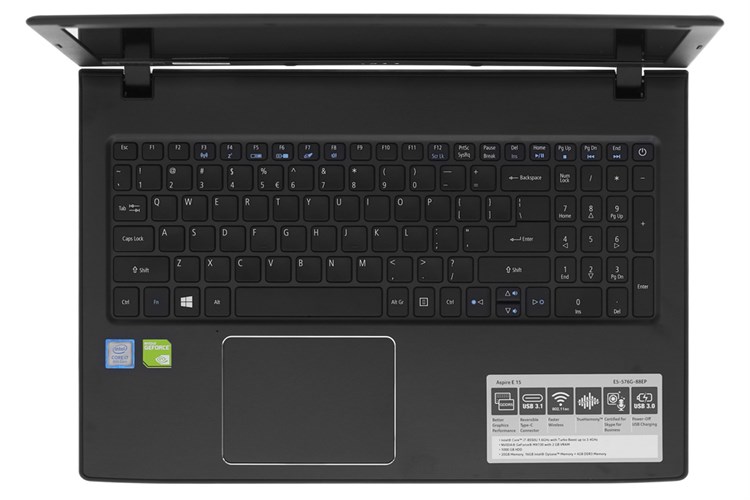 Laptop Acer Aspire E5 576G 88EP i7 8550U/4GB+16GB/1TB/2GB MX130/Win10 (NX.H2ESV.001) Màu Đen
