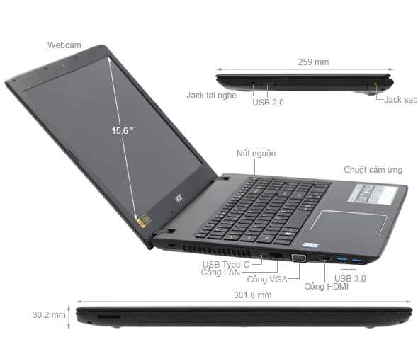 Acer Aspire E5 576 34ND i3 8130U/4GB/1TB/Win10/(NX.GRYSV.004)