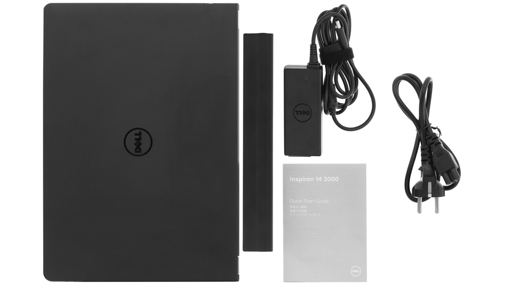 Bộ sản phẩm gồm: Pin, Dây nguồn, Sách hướng dẫn, Thùng máy, Sạc Laptop Dell