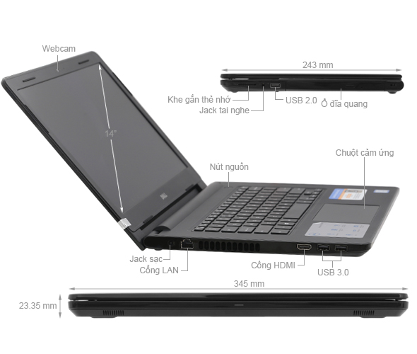 Dell Inspiron 3476 i3 8130U/4GB/1TB/Win10/(8J61P11)