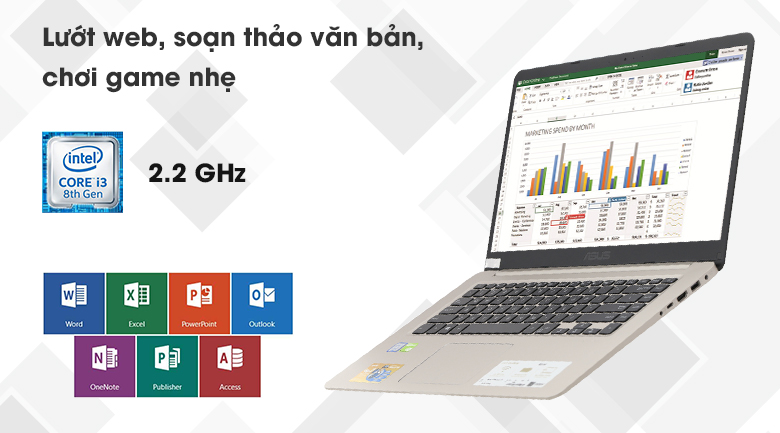 Laptop Asus A510UA i3 8130U/4GB/1TB/Win10/(BR333T)