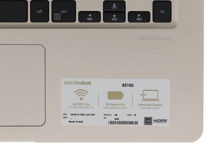 Laptop Asus A510UA i3 8130U/4GB/1TB/Win10/(BR333T)