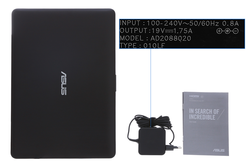 Bộ sản phẩm gồm: Sách hướng dẫn, Thùng máy, Adapter sạc