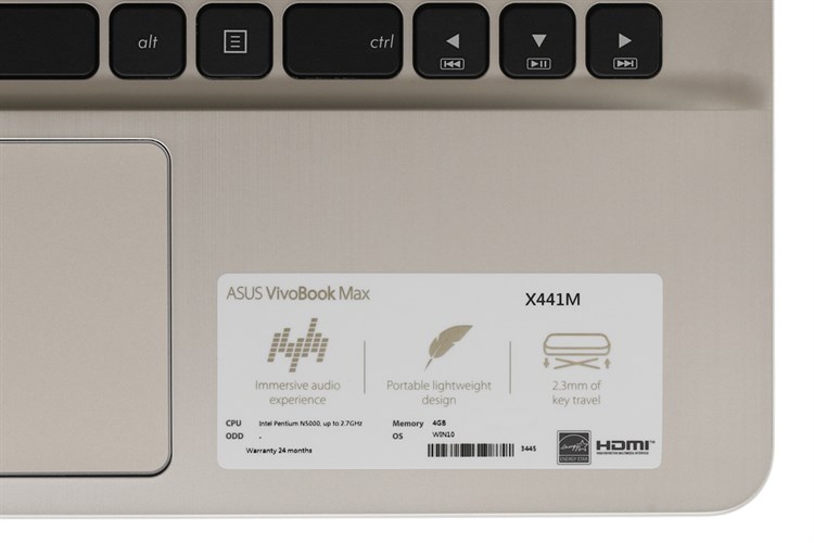 Laptop Asus VivoBook X441MA N5000/4GB/1TB/Win10 (GA024T) Màu Đen