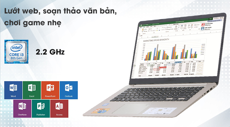 Laptop Asus VivoBook S15 S510UA i3 8130U/4GB/1TB/Win10/(BQ222T)