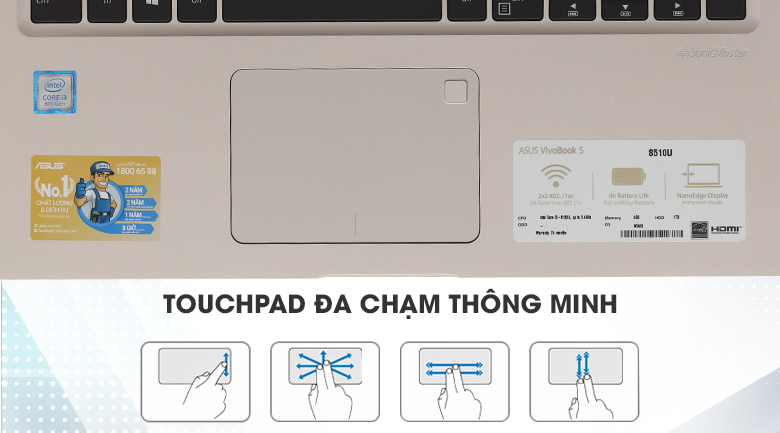 Laptop Asus VivoBook S15 S510UA i3 8130U/4GB/1TB/Win10/(BQ222T)