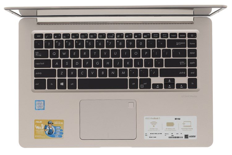 Laptop Asus VivoBook S15 S510UA i3 8130U/4GB/1TB/Win10/(BQ222T) Màu Vàng đồng