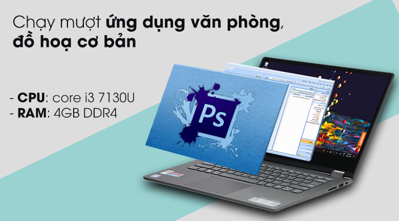 Laptop Lenovo Ideapad YOGA 530 14IKB i3 7130U/4GB/128GB/Win10 (81EK00MDVN)