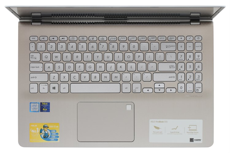 Laptop Asus Vivobook S15 S530UA i5 8250U/4GB+16GB/1TB/Win10 (BQ290T) Màu Vàng đồng