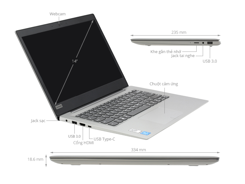 Lenovo Ideapad 120S 14IAP N4200/4GB/64GB/Win10 (81A500JYVN)