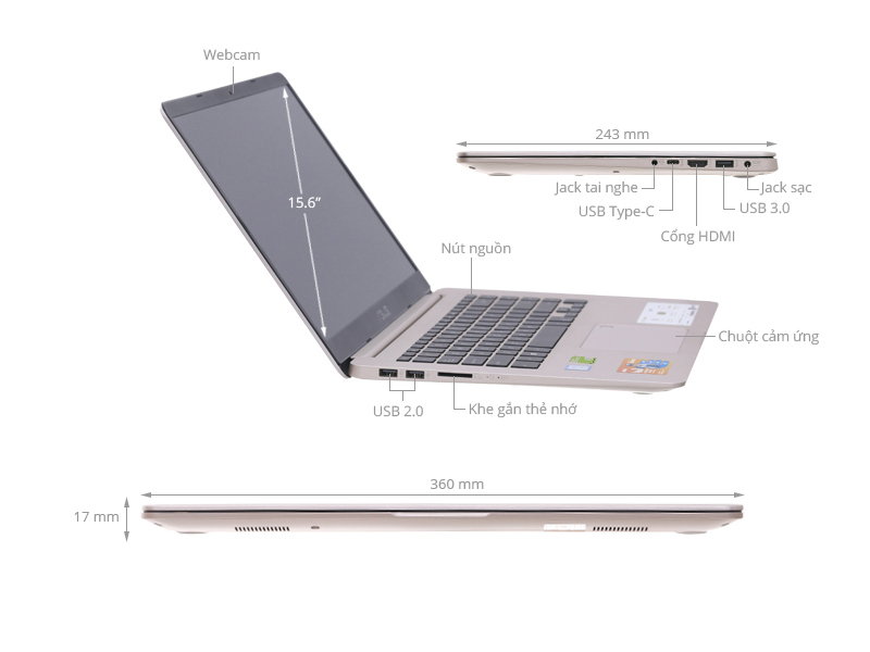 Asus VivoBook S510UN i5 8250U/4GB/1TB/2GB MX150/Win10 (BQ276T)