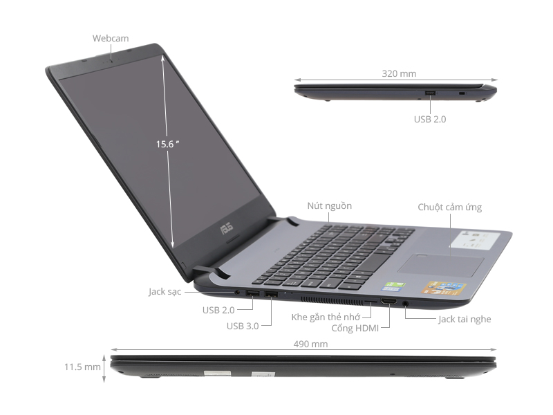 Asus VivoBook X507UA i3 7020U/4GB/1TB/Win10 (EJ727T)