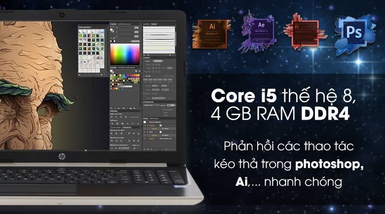 Laptop HP 15 da1023TU i5 8265U/4GB/1TB/Win10 (5NK81PA)