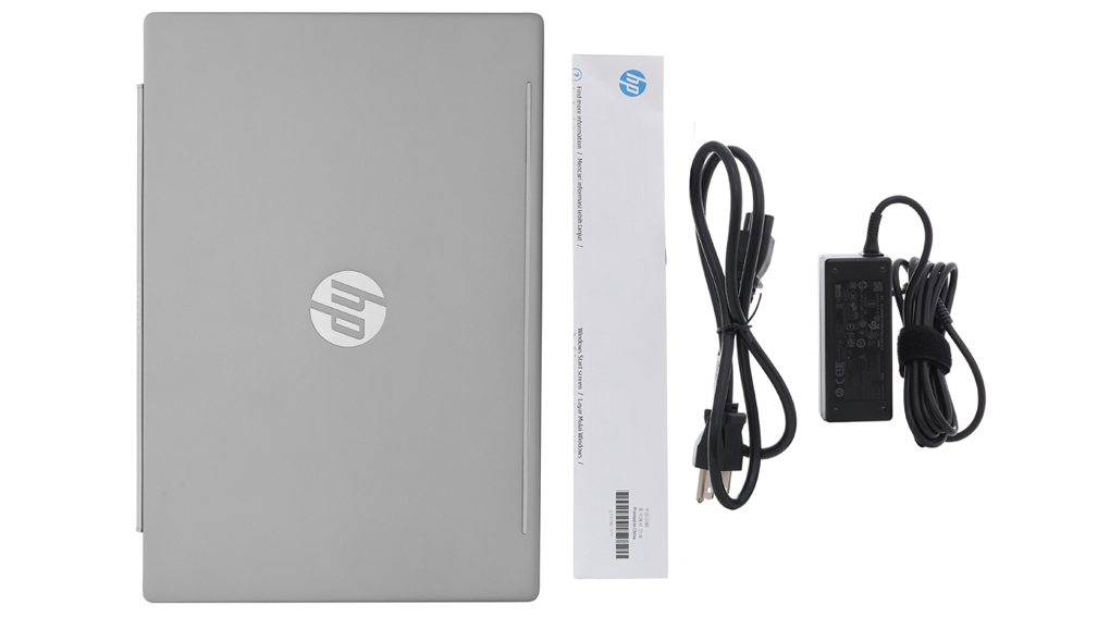 Bộ sản phẩm gồm: Dây nguồn, Sách hướng dẫn, Thùng máy, Sạc Laptop HP