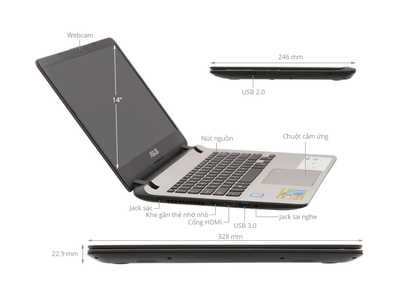 Asus VivoBook X407UA i5 8250U/4GB+16GB/1TB/Win10/(BV485T)