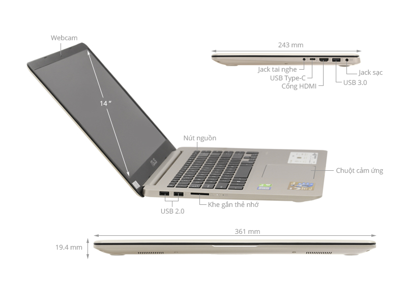 Asus A510UA i5 8250U/4GB/1TB/Win10/(EJ1215T)