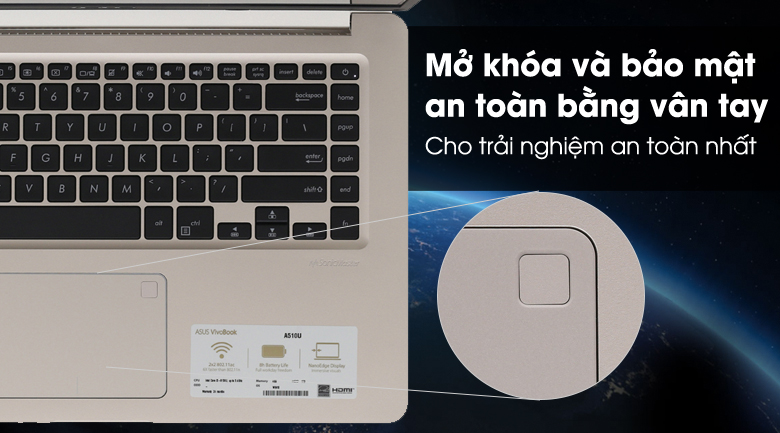 Laptop Asus A510UA i5 8250U/4GB/1TB/Win10/(EJ1215T)