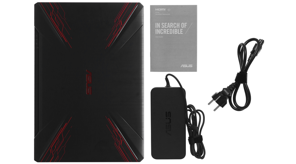 Bộ sản phẩm gồm: Pin, Dây nguồn, Sách hướng dẫn, Thùng máy, Sạc Laptop Asus