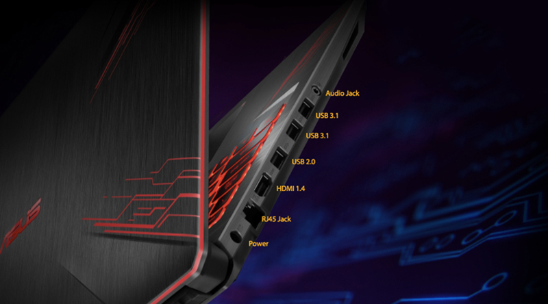 Đầy đủ cổng kết nối trên laptop gaming Asus Core i5 FX504GE (E4138T) Đầy đủ cổng kết nối trên laptop gaming Asus Core i5 FX504GE (E4138T)