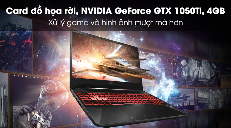 Laptop Asus FX505GE i7 8750H/8GB/1TB+128GB/GTX1050Ti/Win10/(BQ037T)