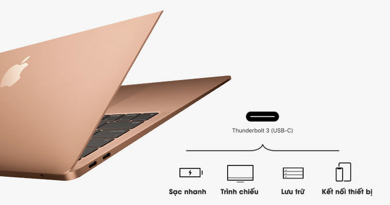 Cổng Thunderbolt 3 USB Type C đa năng của Macbook Air 2018 