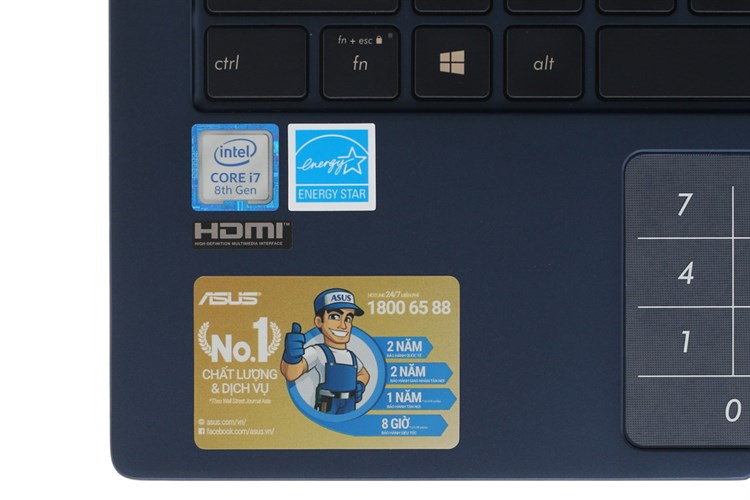 Laptop Asus ZenBook UX433FA i7 8565U/8GB/512GB/Túi/Win10 (A6076T) Màu Xanh Dương