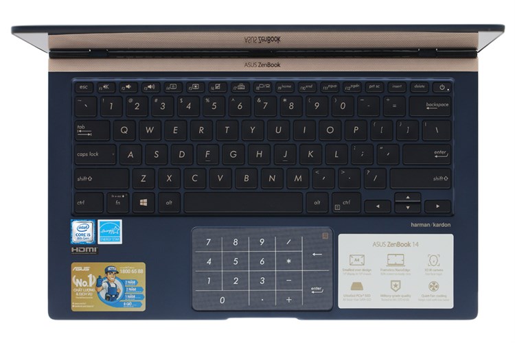 Laptop Asus ZenBook UX433FA i5 8265U/8GB/256GB/Túi/Win10 (A6061T) Màu Xanh Dương