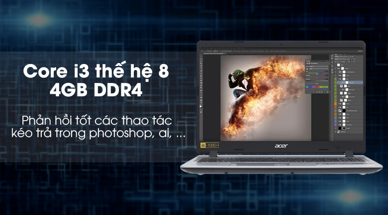 Laptop Acer Aspire A515 53 3153 i3 8145U/4GB/1TB/Win10 (NX.H6BSV.005)