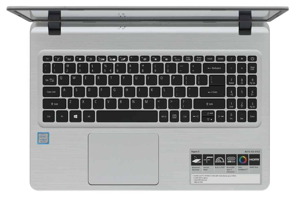 Laptop Acer Aspire A515 53 3153 i3 8145U/4GB/1TB/Win10 (NX.H6BSV.005) Màu Bạc