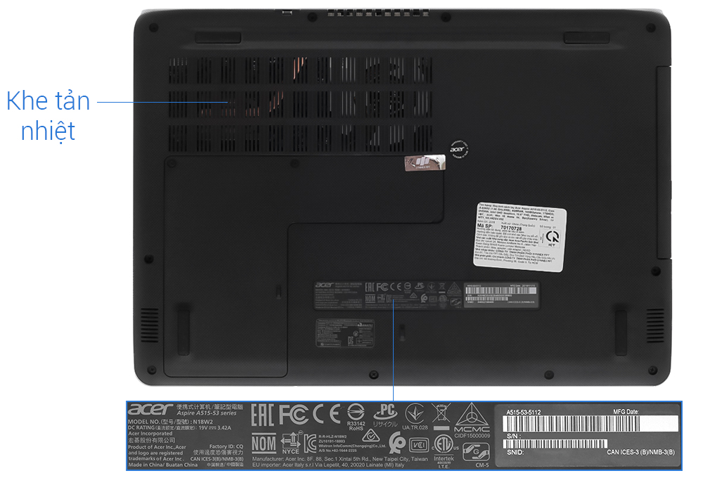 Laptop Acer Aspire A515 53 5112 i5 8265U/4GB+16GB/1TB/Win10 (NX.H6DSV.002) Màu Bạc